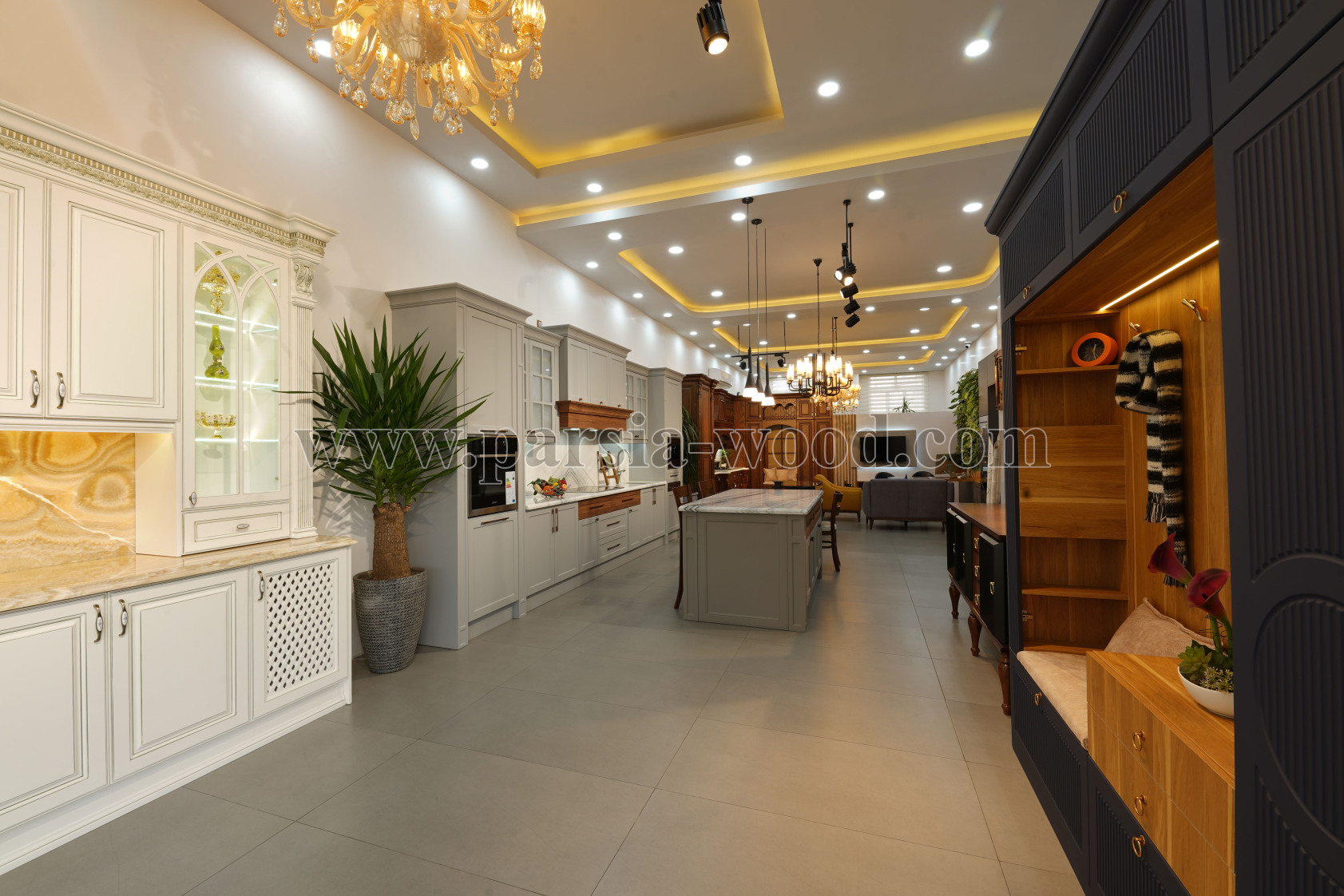 کابینت آشپزخانه کلاسیک رنگ پلی اورتان کابینت جدید
